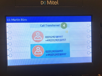 Call Transferred Mitel