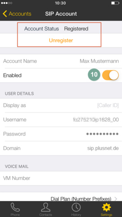 Mobile Integration iOS mit Bria Schritt 10