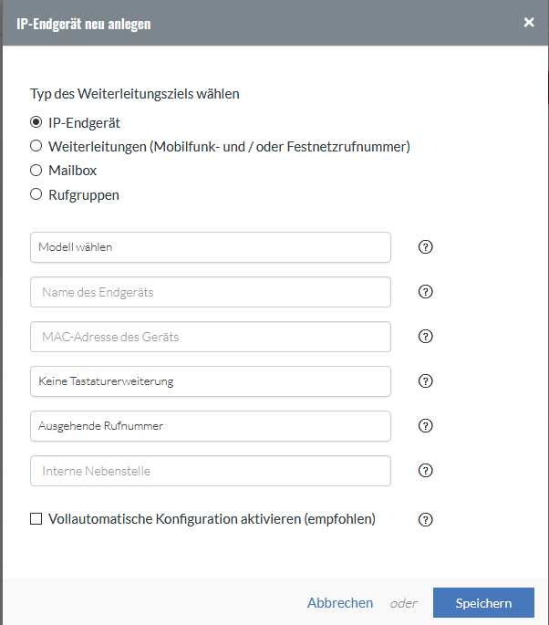 Gigaset E630: Ziel anlegen