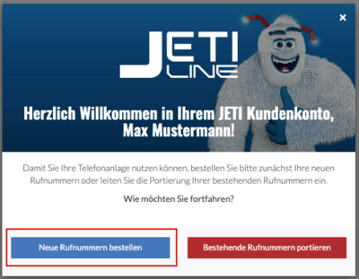 Bestellung neuer Rufnummern im JETI Kundenkonto