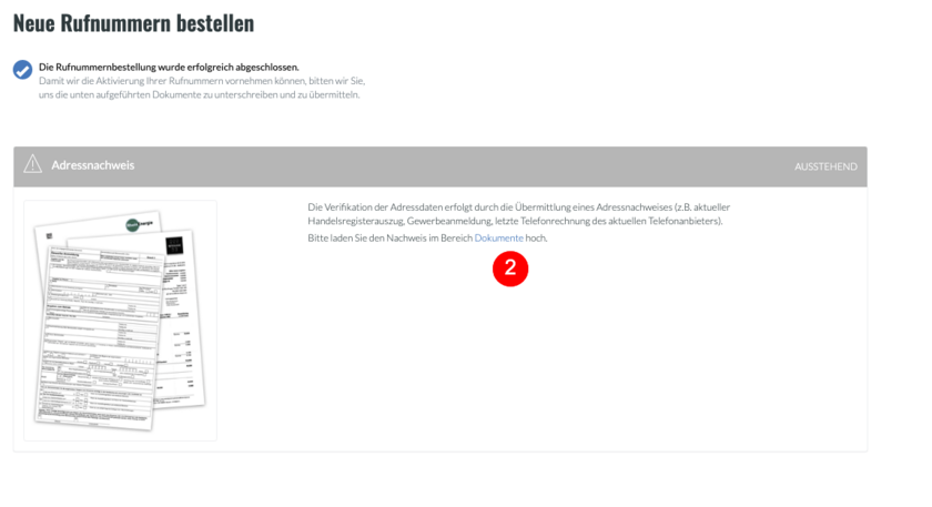 Adressnachweis hochladen