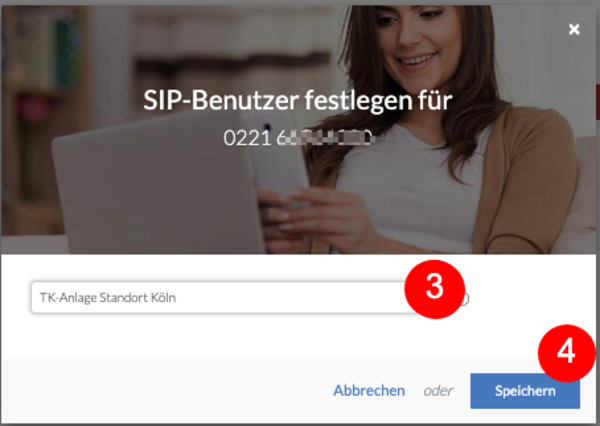 SIP-Nutzernamen auswählen